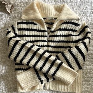 Striped Black and Cream Sweater